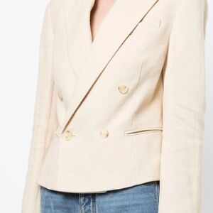 A.L.C Cream Double-Breasted Blazer